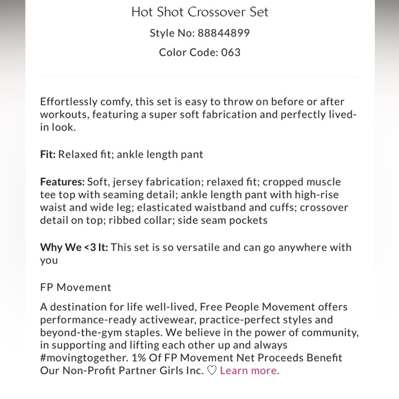 NWT FREE PEOPLE Electric Sunset Hot Shot Crossover SZ: M - Picture 6 of 8